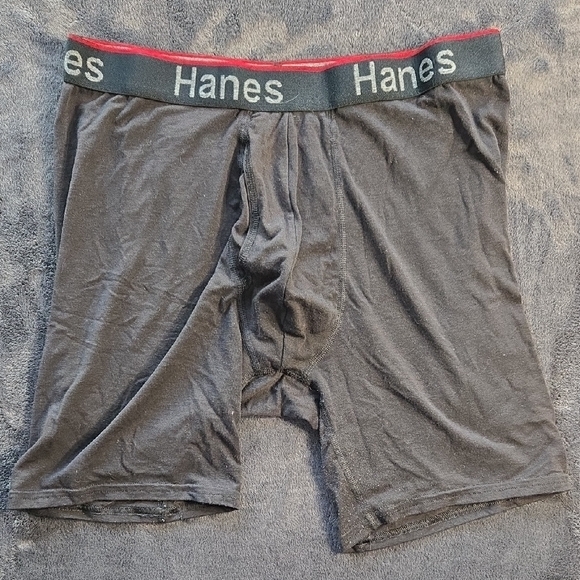 Hanes Other - Hanes Black Boxer Briefs Stretchy Cotton Longer Leg